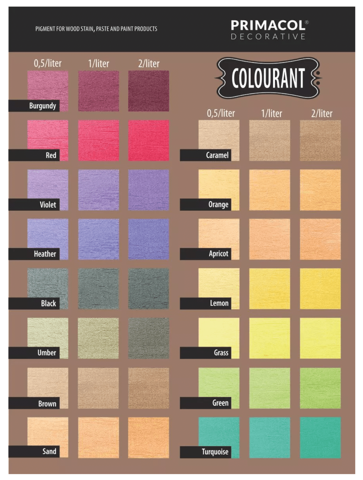 Colourant - Primacol Ireland - Decorative Paint 